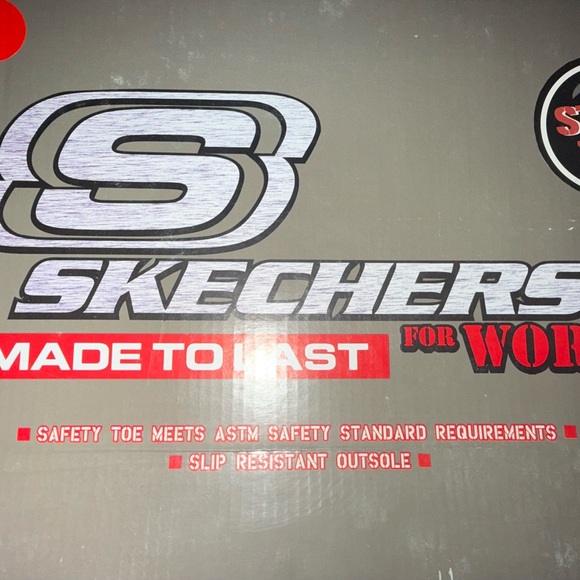 Skechers Black Steel Toe Memory Foam Work Shoes High Top Slip Resistant - Picture 9 of 13